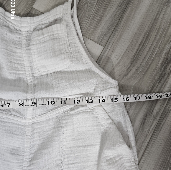 White Gauze Tie-Strap Romper Sz S - Picture 6 of 8